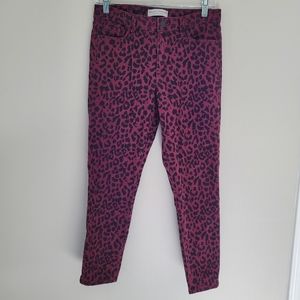 Social Standard by Sanctuary Red Animal Print Ankle Skinny Jeans
